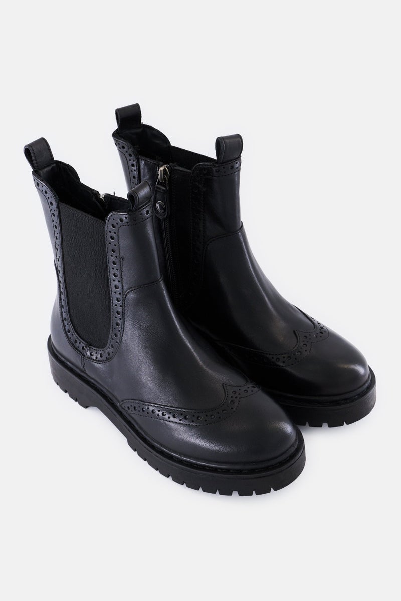 GEOX Women D Bleyze Zipper Closure Ankle Boots, Black - Image 4